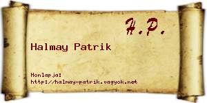 Halmay Patrik névjegykártya